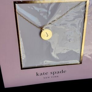 Kate Spade New York Gold Initial 'J' Disc Necklace